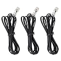 AIMIJIA Phone Cord, 6P4C Black Phone Telephone Extension Cord Cable Line Wire RJ11 6P4C Modular Plug for Landline Telephone Modem Accessory (6ft-3