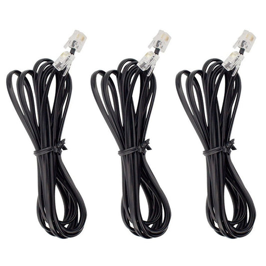 AIMIJIA Phone Cord, 6P4C Black Phone Telephone Extension Cord Cable Line Wire RJ11 6P4C Modular Plug for Landline Telephone Modem Accessory (6ft-3