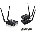 RIJER Wireless HDMI Transmitter and Receiver 4k decoding, One Transmitter and Two Receivers, Long Range Wireless Transmission 656FT/200M,Plug-Play