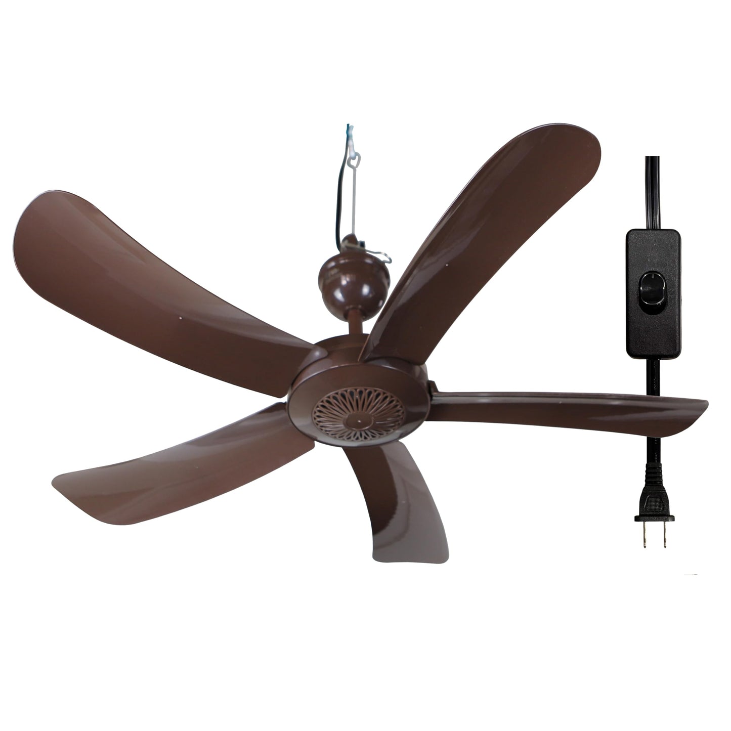 Pergola Breeze Single Speed 31” Portable Ceiling Fan AC 110V with 15’ cord & in-line power switch. Great for Pergolas Gazebos Workshops Canopies