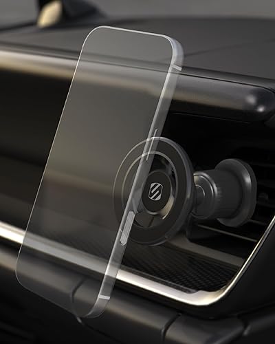 Scosche MagSafe Car Mount Vent, Magnetic Phone Holder for Car with Strong Magnets and Secure Twist-Lock Vent Clip, 360° Rotatable Car Phone Holder