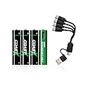Coast AAA USB-C Rechargeable Batteries, ZITHION-X, Lithium Ion 1.5v 750 mAh, Long Lasting, Charges Under 1.3 Hours, Charging Cable Included…