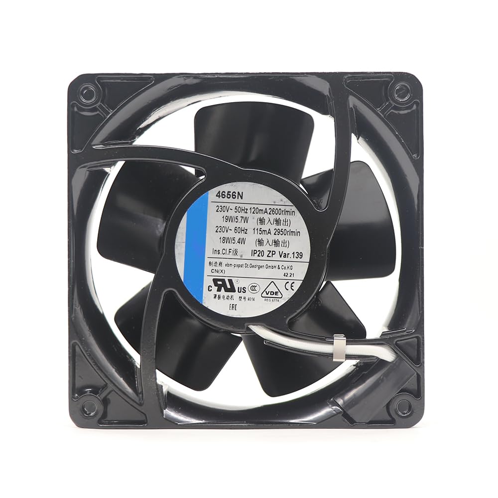 for ebmpapst Fan 4656N 230V AC Fan 19/18W 120/115mA 12038 120 * 120 * 38mm 2650rpm Axial Wind Power Industrial Electrical Wind Circle Cabinet Oven