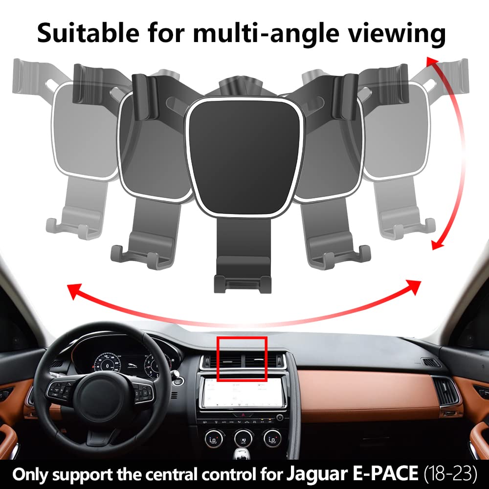 LUNQIN Car Phone Holder for Jaguar E-PACE 2018-2024 E PACE Auto Accessories Navigation Bracket Interior Decoration Mobile Cell Phone Mount