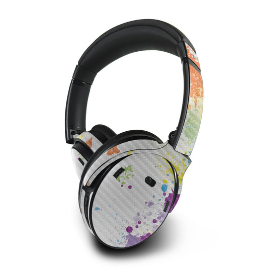 MightySkins Carbon Fiber Skin Compatible with Bose QuietComfort 45 Headphones Splash of Color | Protective, Durable Textured Carbon Fiber Finish…
