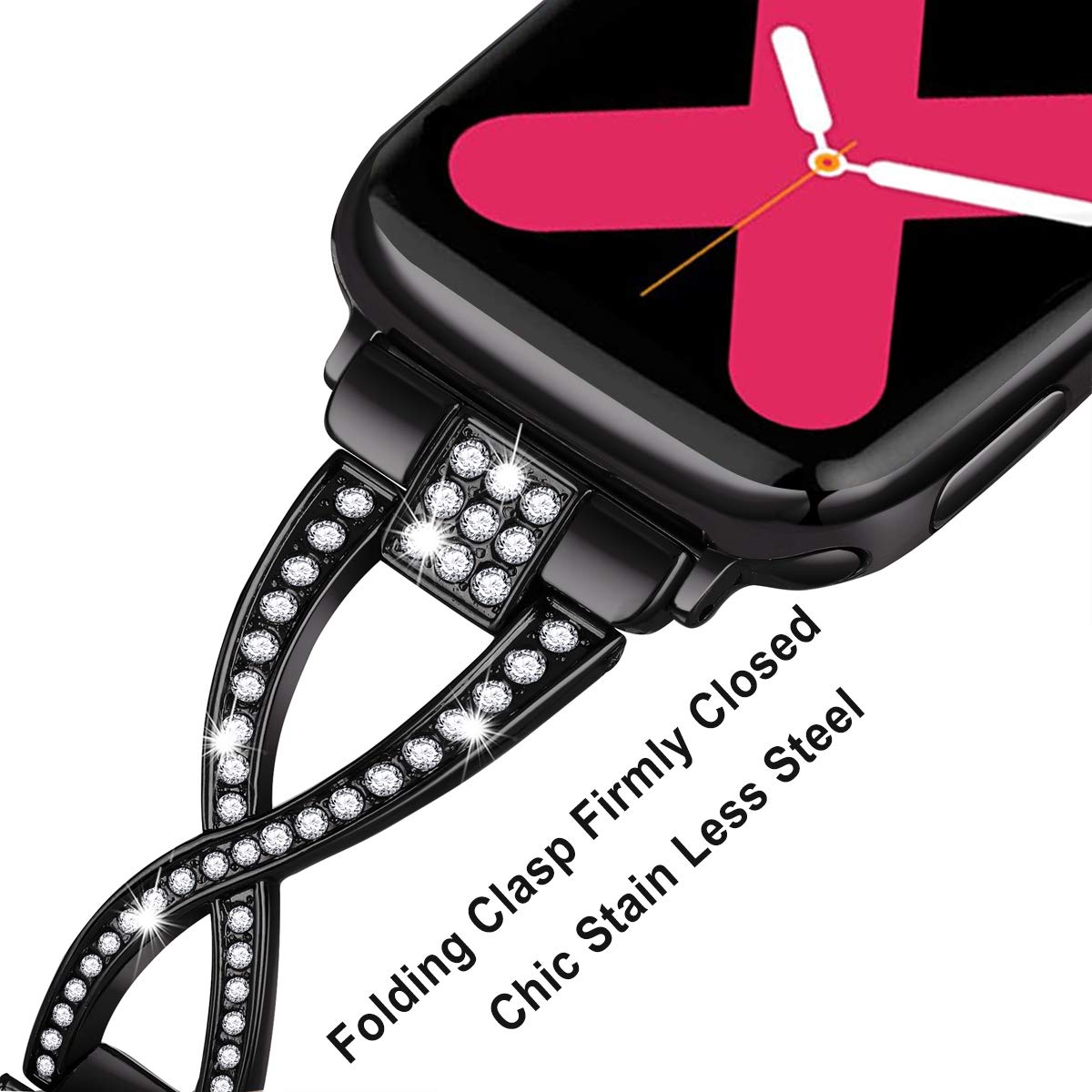 JFdragon for Apple Watch Band 38mm 40mm 41mm 42mm(Series10 11) Women Series11 10 9 8 7 6 5 4 SE iwatch Bands Bling Metal Bracelet Dressy Fancy Cute