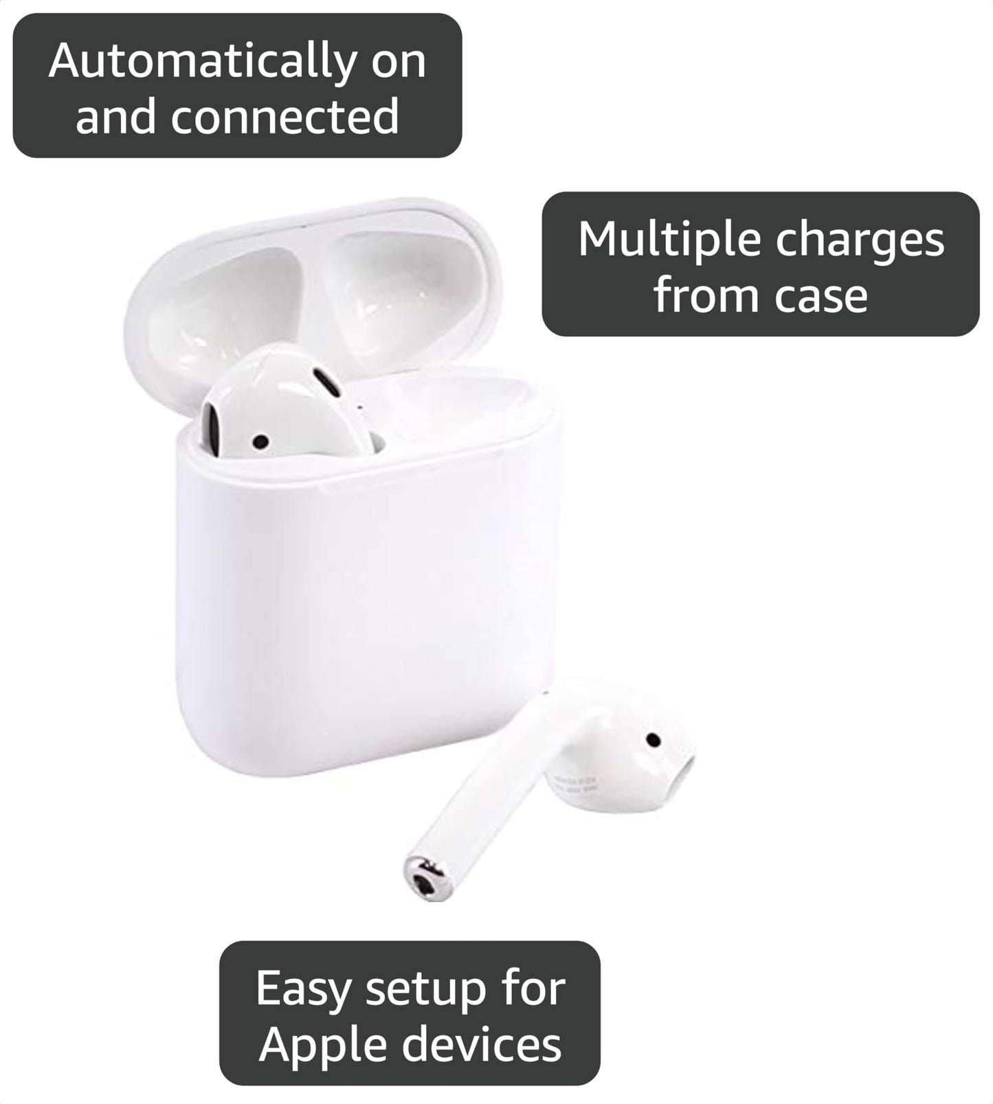 Apple Airpods Wireless Bluetooth In-Ear Headset w/ Charging Case MMEF2AM/A (Renewed)