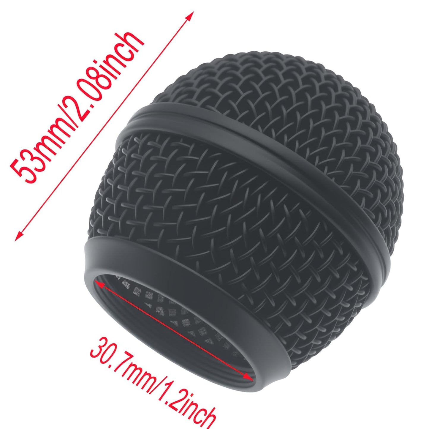 SYCZIOHU 2-Pack Steel Mesh Microphone Grille Heads with Inner Foam Compatible with SM58 SM58S BETA58A SA-M30 SV100 Black Replacement Mic Caps