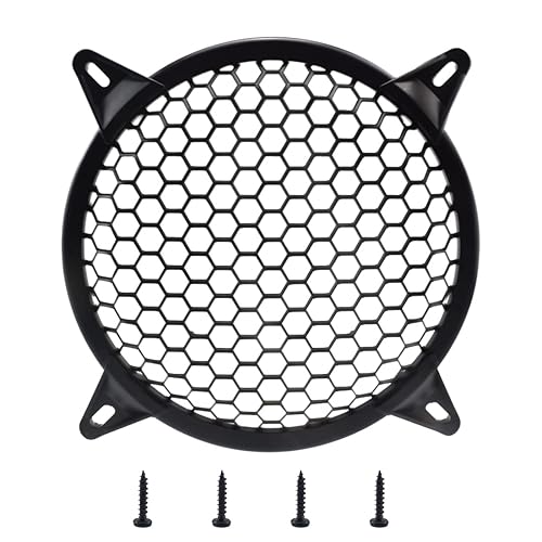 MARRTEUM 12 Inch Plastic Mesh Waffle Speaker Covers with Screws Audio Sub Woofer Grille Net Protector Cover Horn Guard Grills Decorative for DIY Home