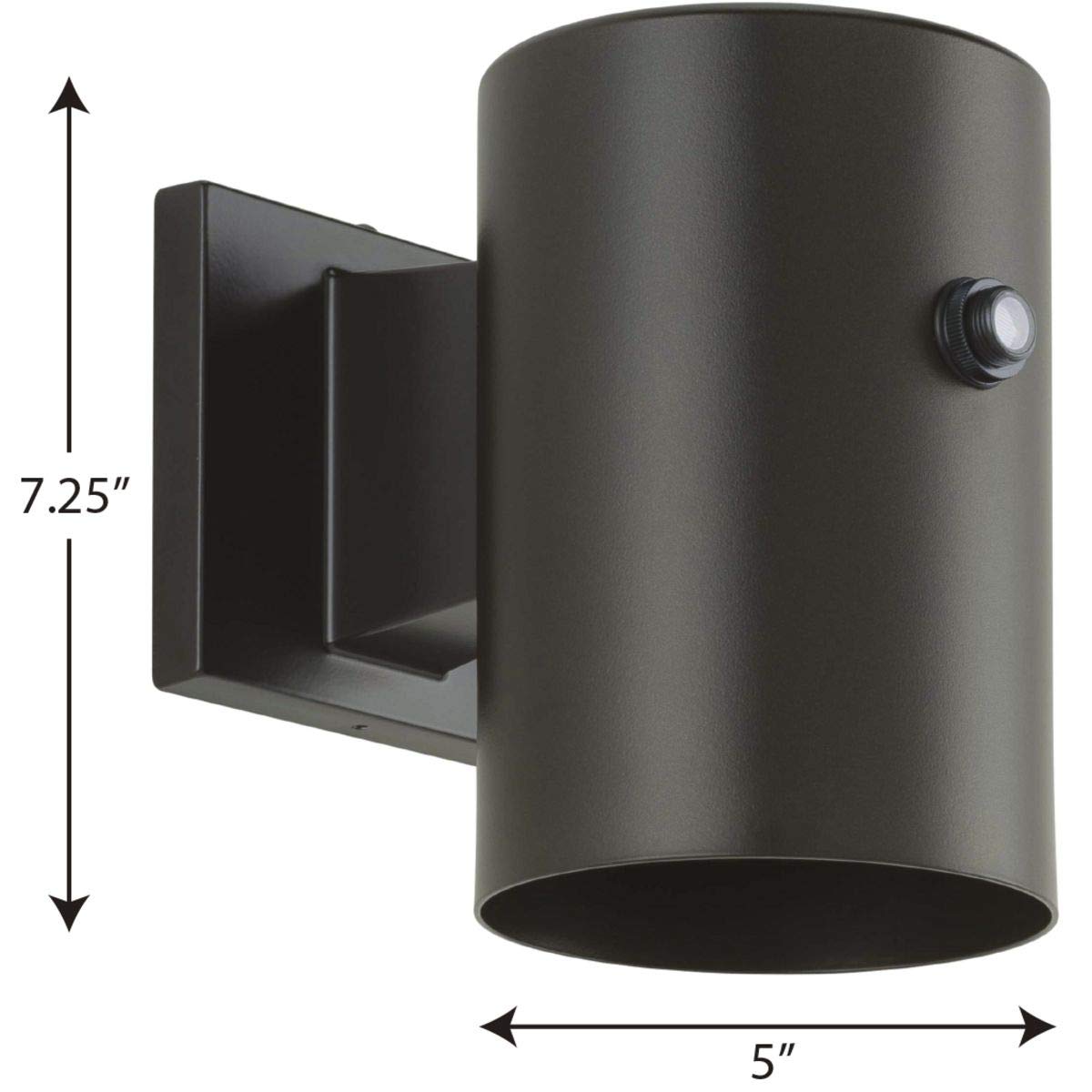 Progress Lighting 1-Light 5-Inch Modern Outdoor LED Small Wall Lantern Light with Photocell, Cylinder Collection, Indoor & Outdoor, P550101-020-30