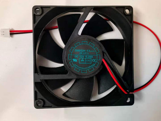 D80SH-12 12V 0.30A 80mm Fan - 8025 0.30A 80x80x25mm 34DB 2-Wire Power Supply Cooling Fan