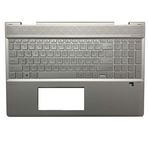Replacement for HP Envy x360 15 DR 15T-DR000 15T-DR000 15T-DR100 Laptop Upper Case Palmrest Backlit Keyboard Assembly Part L53814-001 Top Cover Sliver