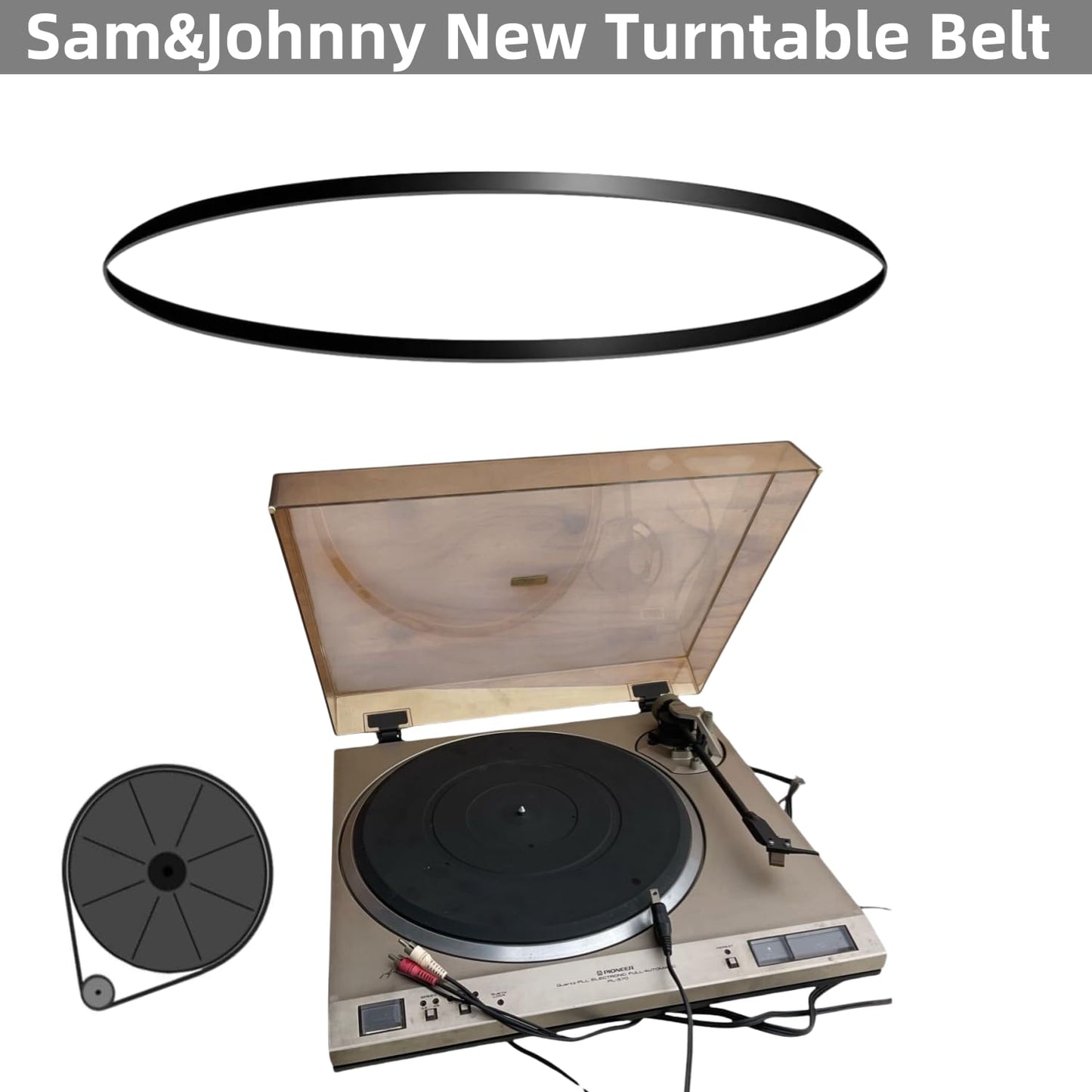 Turntable Belt Record Player Belt for Pioneer PL-450 PL-570 PL-590 PL-600 Rubber Turntable Drive Belt Replacement Part