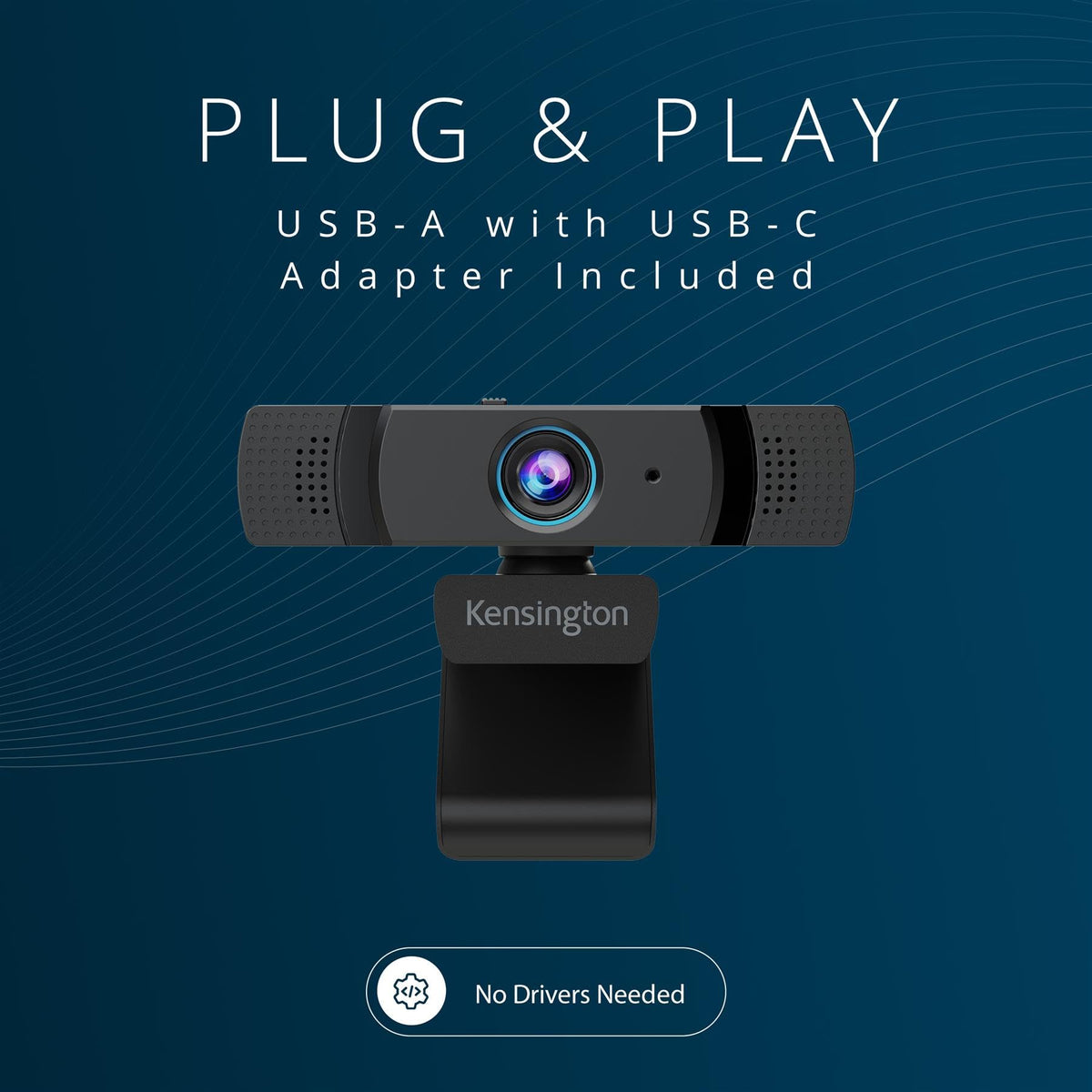 Kensington W1060 EQ 1080p Fixed Focus Webcam with Stereo Microphones, Auto Light Correction, USB Plug?and?Play for PC & Mac (K81171WW)