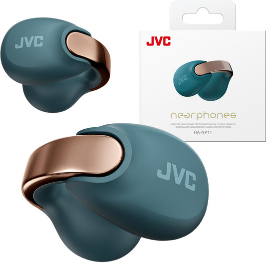 JVC Nearphones Open Ear True Wireless Headphones - Open Ear Earbuds - Bluetooth 5.3-24H Playback - IPX4 Water Resistant - Built-in Mic - Awareness…