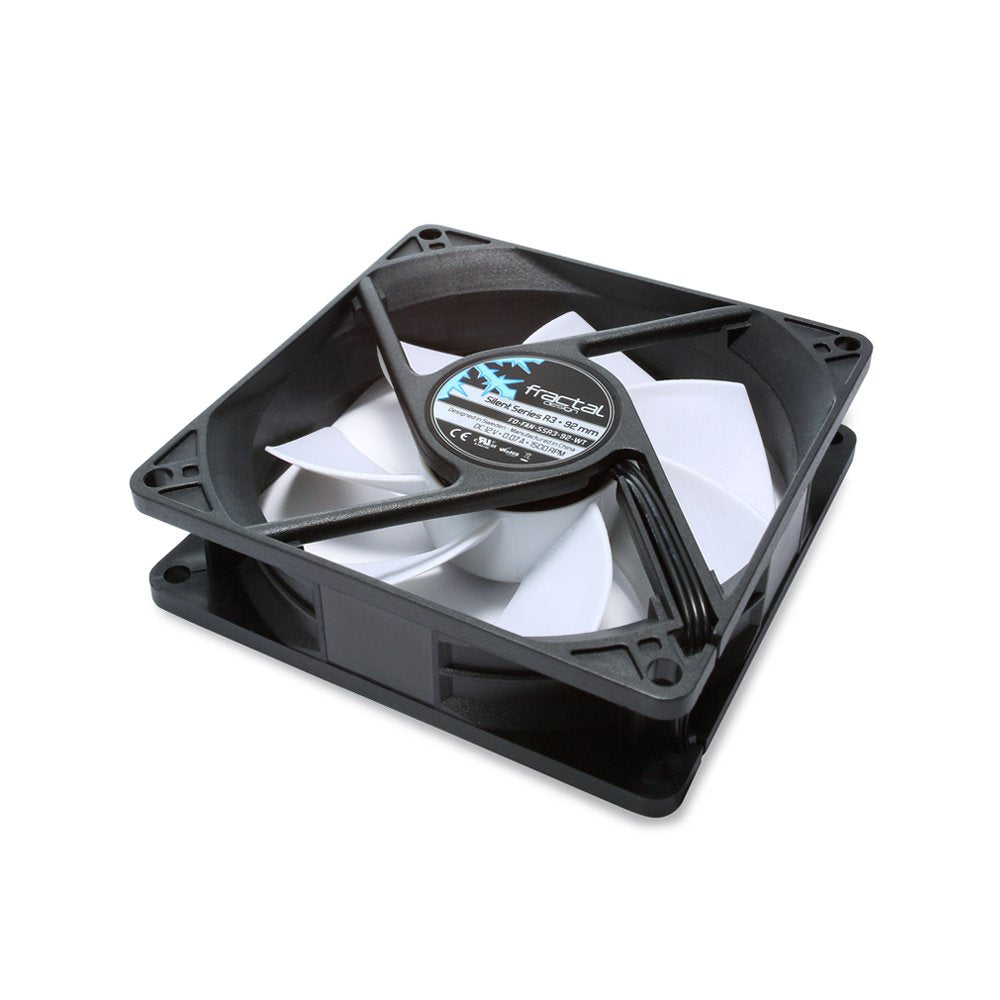 Fractal Design FDFANSSR392WT Silent Series R3 92 mm Fan Cooling FD-FAN-SSR3-92-WT White