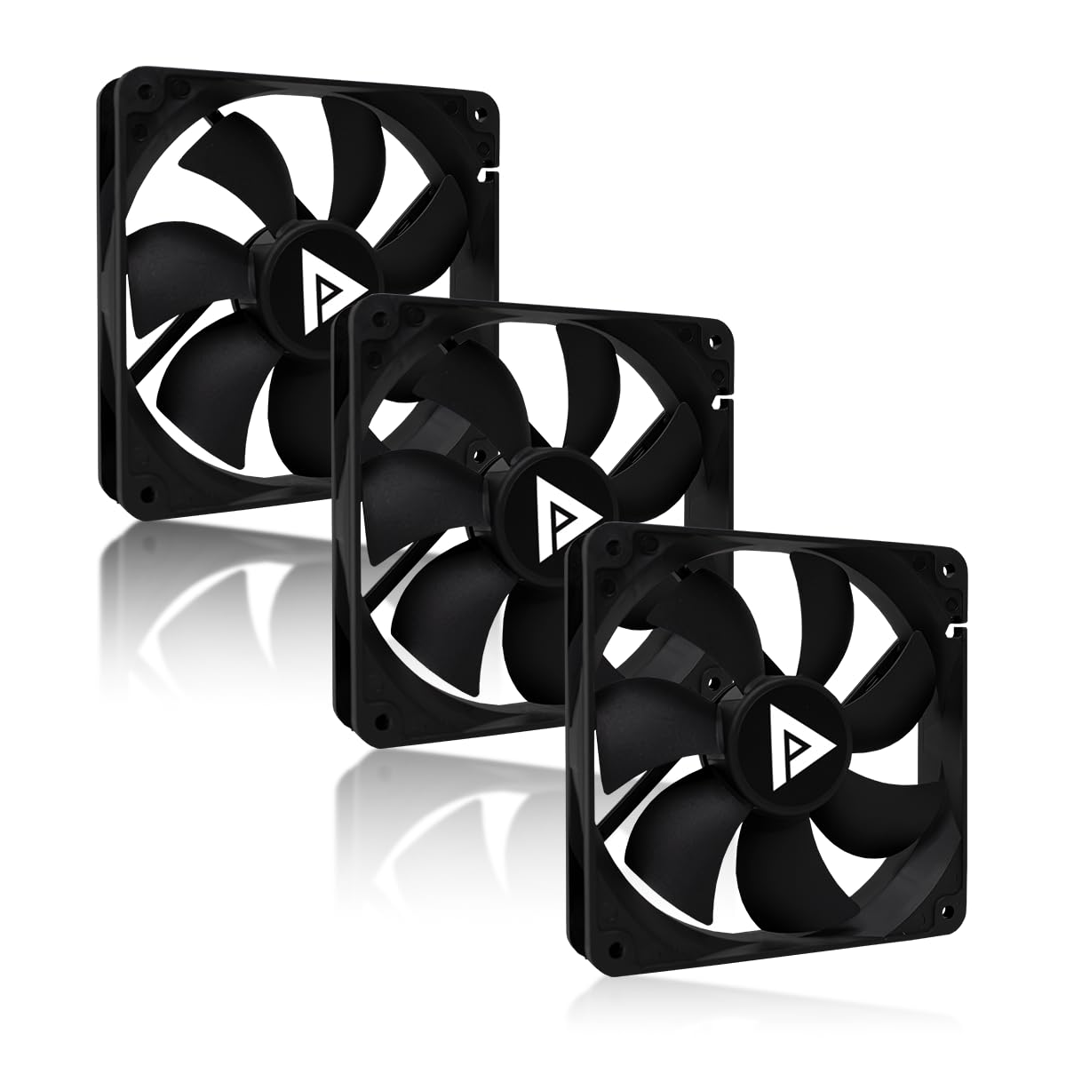 Apevia 120mm Silent PC Case Fan 3-Pack - AF312S-BK, High Airflow 57.67 CFM, Low Noise 24.7 dBA, 4-Pin Molex & 3-Pin Motherboard Connector, 1350 RPM