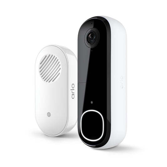 Arlo Video Doorbell 2K + Chime 2 (2nd Gen, Latest Release), Wireless or Wired Option, 2-Way Audio, Night Vision, Head to Toe View, Package Detection