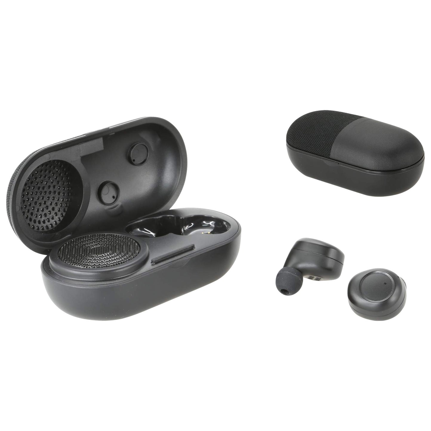 iLive Electronics Truly Wire-Free Earbuds + Charging Case with Speaker (IAEBTS410B)