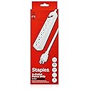 Staples TECH 6?Outlet Power Strip - 3 ft. Extension Cord for Home, Office & Dorm Room Use, White, 3?Pack