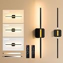 GvvooHome Battery Operated Wall Sconces Set of 2, Detachable 360°Rotate Wall Lamps, 3000-6500K Dimmable with Remote Control, 10000mAh Rechargeable