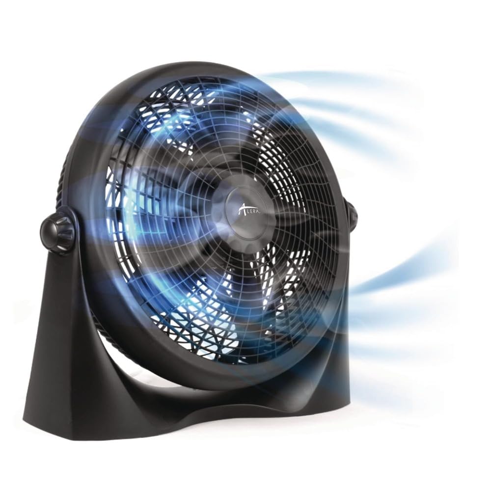 Alera 16" Super-Circulation 3-Speed Tilt Fan, Plastic, Black