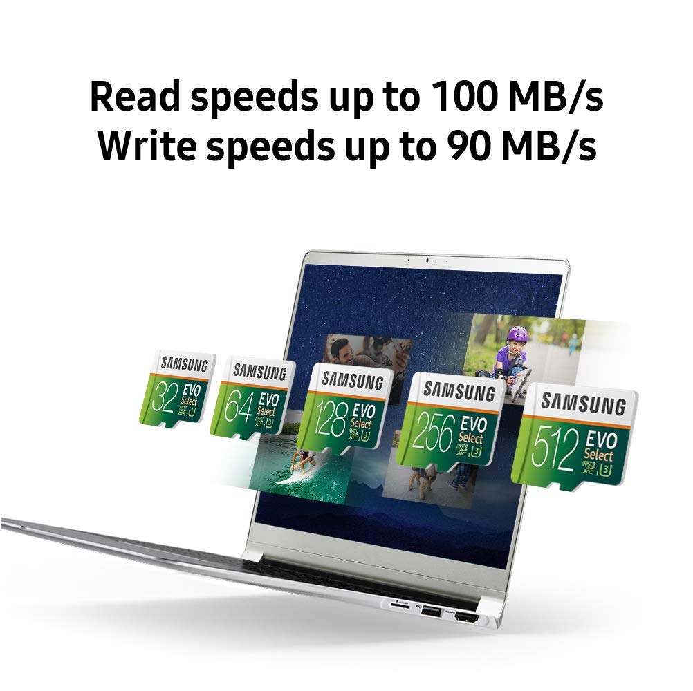 SAMSUNG (MB-ME128GA/AM) 128GB 100MB/s (U3) MicroSDXC EVO Select Memory Card with Full-Size Adapter