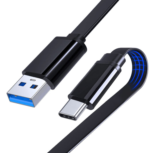 UNIDOPRO Flat Design USB C Android Auto Cable, USB-C to USB-A 5Gbps Data Sync Cord, 3FT Type C Fast Charger Cable Compatible with Samsung Galaxy S23
