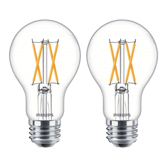PHILIPS LED Clear Dimmable A19 Light Bulb - Pack of 2 - EyeComfort Flicker Free - 8.8W=60W - 800 Lumen - Daylight (5000K) - E26 Base - Indoor - Title