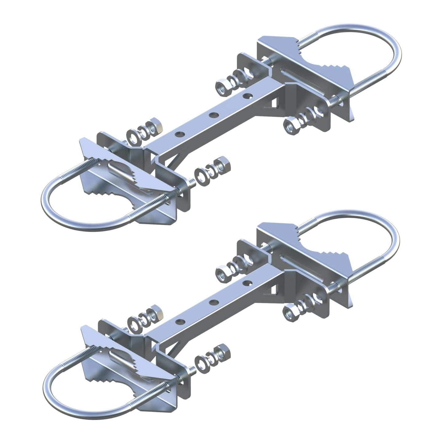 Aimeboost 2 PCS Stainless Steel Mast to Mast Clamp Anti Vibration Antenna Mount [ Without The Pole ] Antenna Mast Clamp V Jaw Bracket Accessories