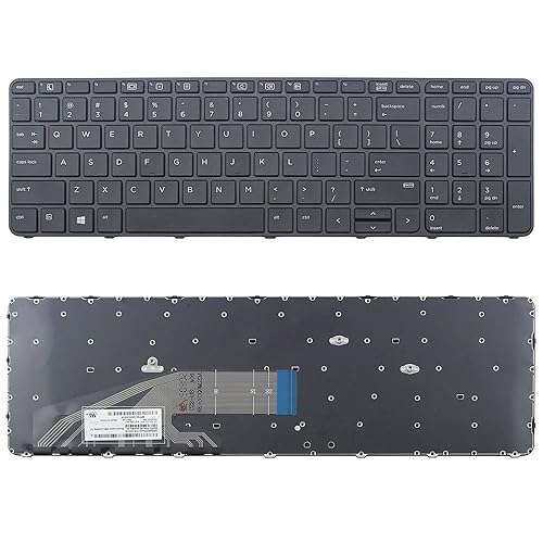 New US Black Keyboard (NO-Backlit with Frame) Replacement for HP ProBook 470 G4 650 G2 655 G2 Laptop English Keyboard