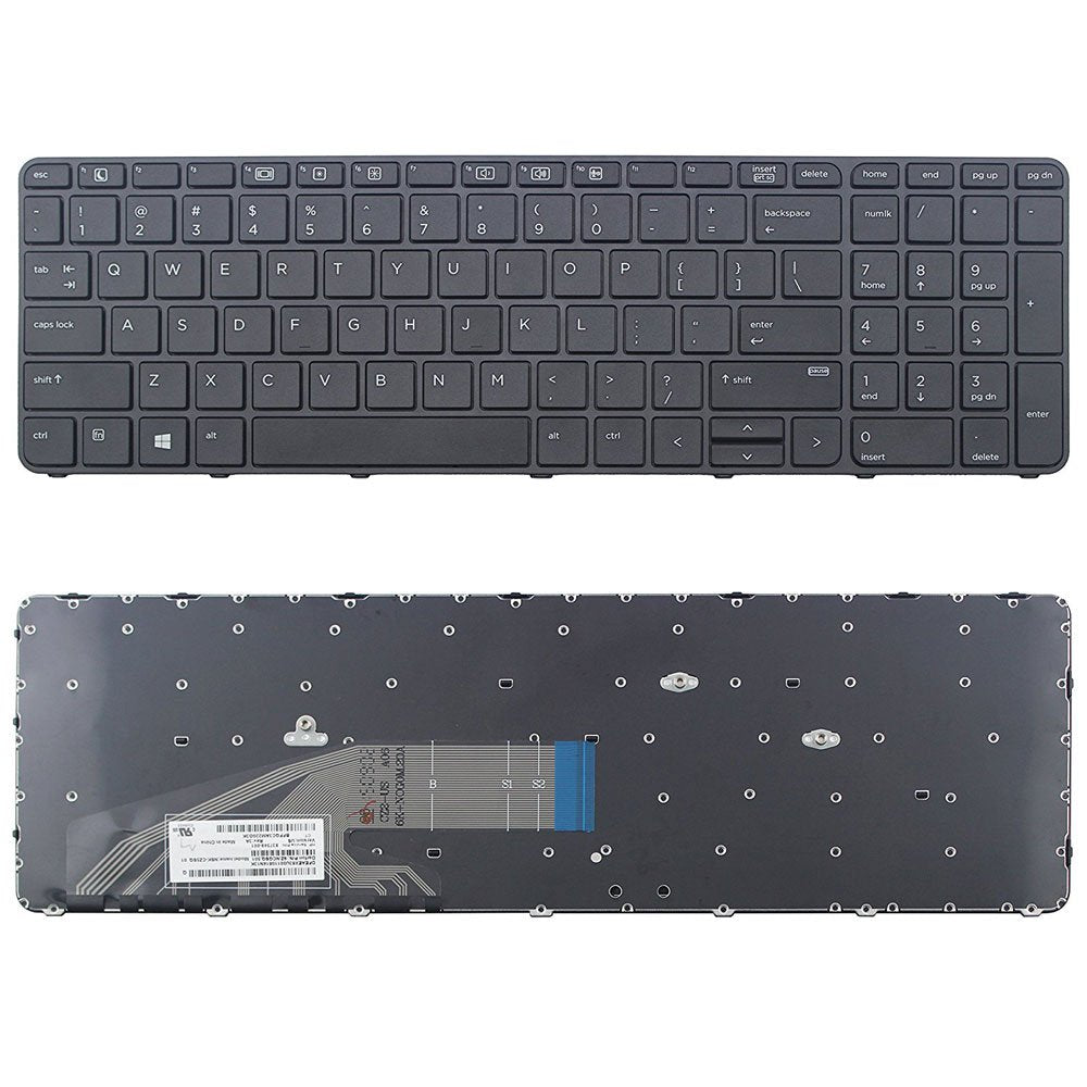 New US Black Keyboard (NO-Backlit with Frame) Replacement for HP ProBook 470 G4 650 G2 655 G2 Laptop English Keyboard