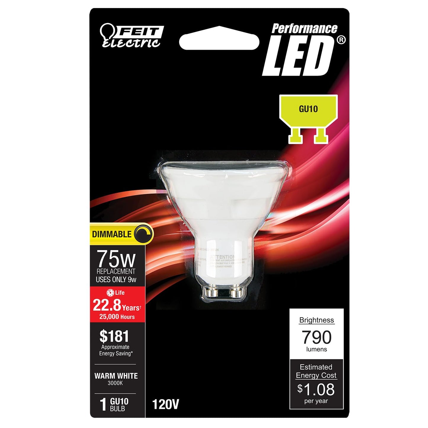 Feit Electric BPMR16/GU10/800/LED Dimmable Spot Light Bulb