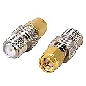 BOOBRIE Coaxial Cable Connector SMA to F Coax Adapter SMA Connector SMA Male to F Female Adapter for LAN/LMR Wireless Antenna Devices/Coaxial
