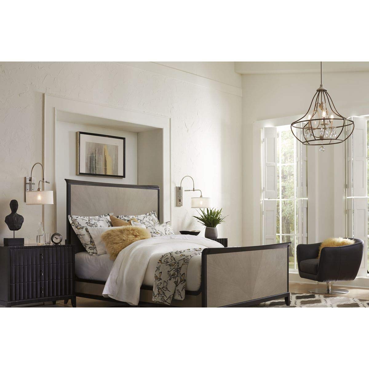 Progress Lighting Kempsey Collection One-Light Swing Arm Wall Bracket, Nickel, 19-3/4" x 12"