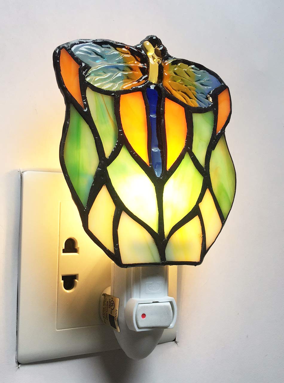 Tiffany Multicolored Glass Dragonfly Night Light HMJ7003 Lamp