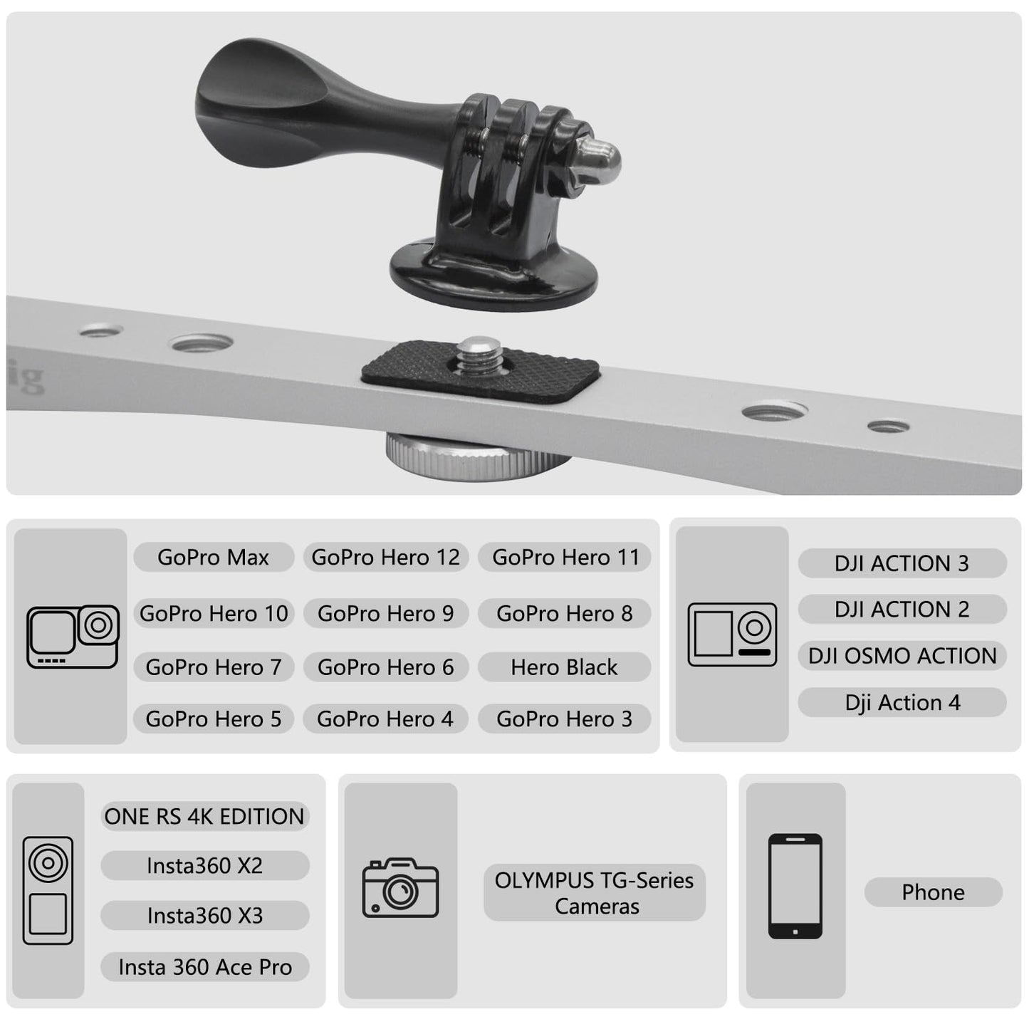 Suptig Dive Rig, Diving Gear Action Camera Rig Compatible for Gopro Hero 13 12 11 10 9 8 7 6 5 4 3 2, Gopro Max2, DJI Osmo, Insta 360, Akaso, Olympus