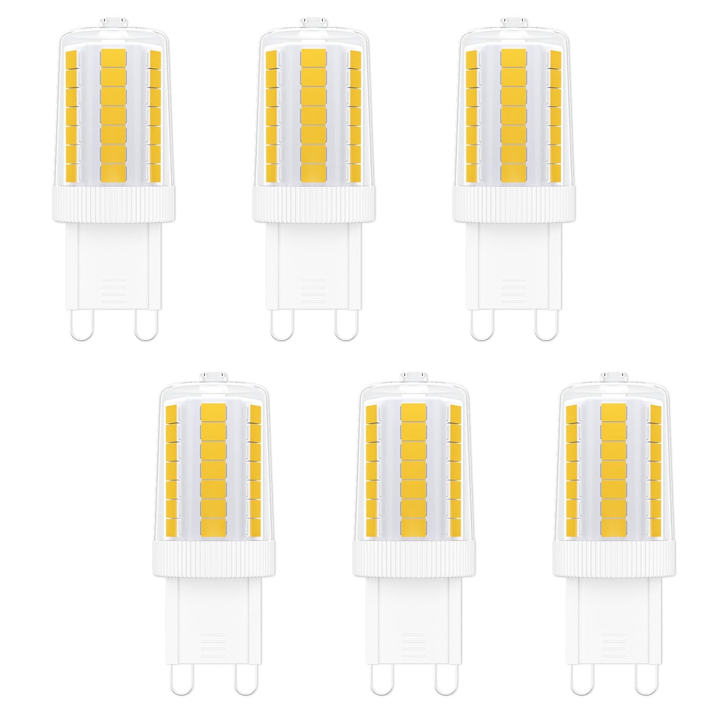 Makergroup Dimmable G9 LED Light Bulbs 120V, 35W T4 G9 Halogen Equivalent, Warm White 2700K 3000K for Crystal Chandeliers Lights, Accent,Pedant