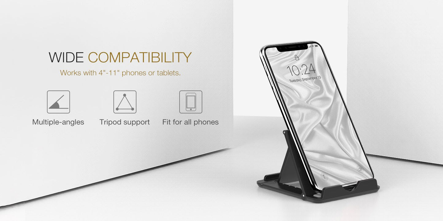 MoKo 2PCS Phone/Tablet Stand, Desktop Holder for 4-11" Device, Fit with iPhone 17/17 Air/17 Pro/17 Pro Max, iPhone 16/Pro/Pro Max/Plus, iPhone