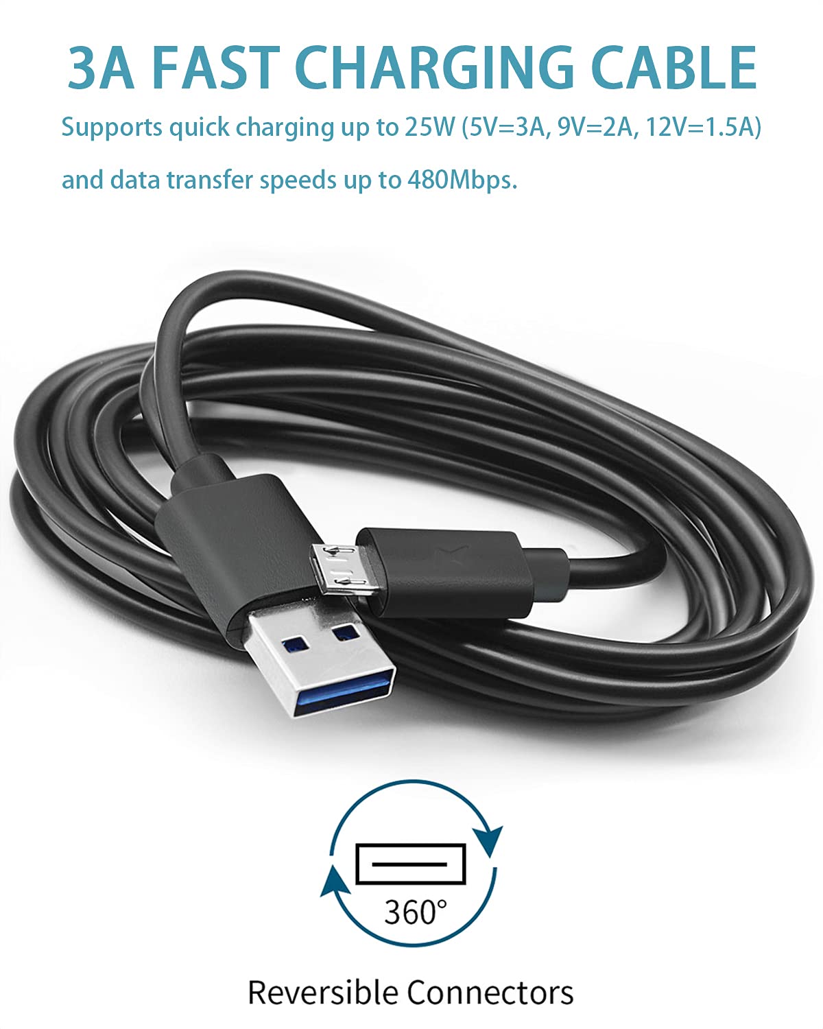 FEIYIU Charger Charging Cable Cord [USB-Micro, 5ft] for Logitech Ultimate Ears UE Speaker, Astro A50 A40 G933 G935 G633 Gaming Headset Headphone