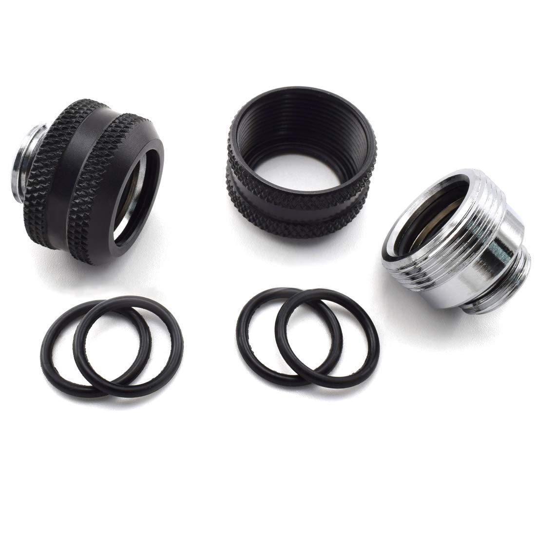 SDTC Tech 4-Pack G1/4" to 12mm x 16mm (IDxOD) Rigid Tubing Compression Fitting for PC Water Cooling System Metal & PETG Tube
