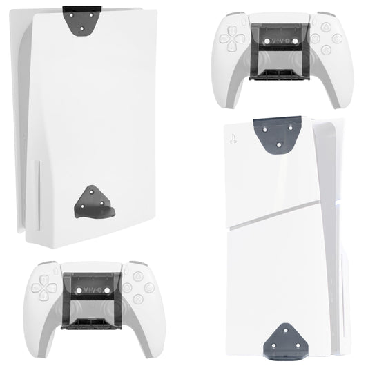 VIVO 2-in-1 Wall and Under Desk Mount Bracket Designed for PS5 and PS5 Slim Gaming Console, PlayStation 5 Standard and Digital Edition, Vertical Wall