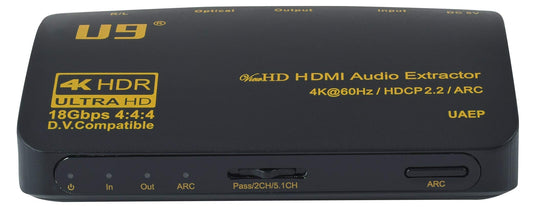 U9 ViewHD Latest HDMI v2.0b 18Gbps 4:4:4 Audio Extractor | RCA L/R Stereo Analog Audio Output SPDIF Toslink Optical Dolbi Digital Plus Audio 4K@60Hz