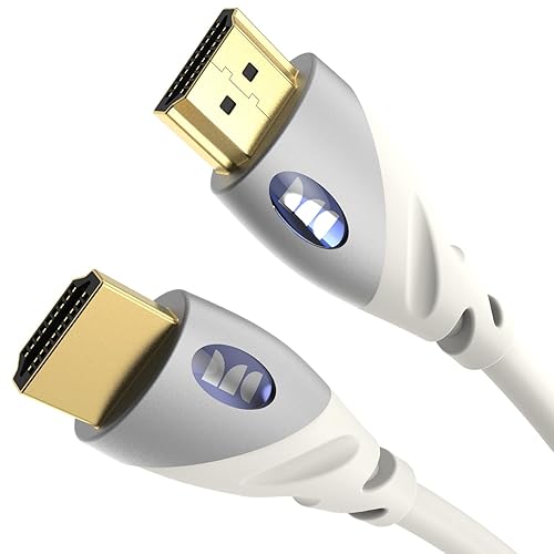 Monster HDMI Cable 4k Ultra HD with Ethernet - Corrosion-Resistant 24k Rose Gold Contacts and V-Grip Connection - HDMI Cable for PS3 and Computer