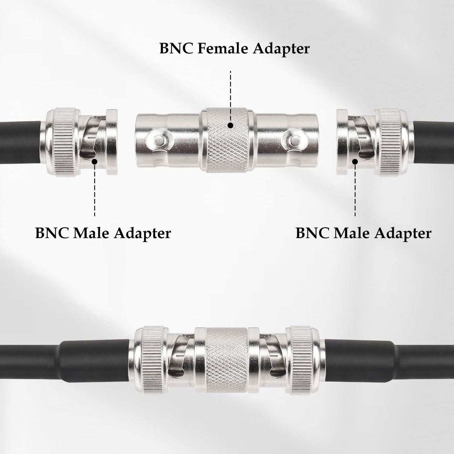 MOOKEERF 3PCS SDI Connector BNC Adapter 75 Ohm BNC Female to Female Barrel Connector for HD-SDI/3G-SDI/4K/8K SDI Video Camera Cable