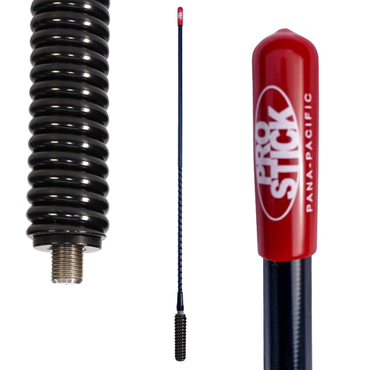 Prostick 3 Foot Fiberglass 1000 Watt Black CB Radio Antenna with Heavy Duty Black Stainless Steel Spring.