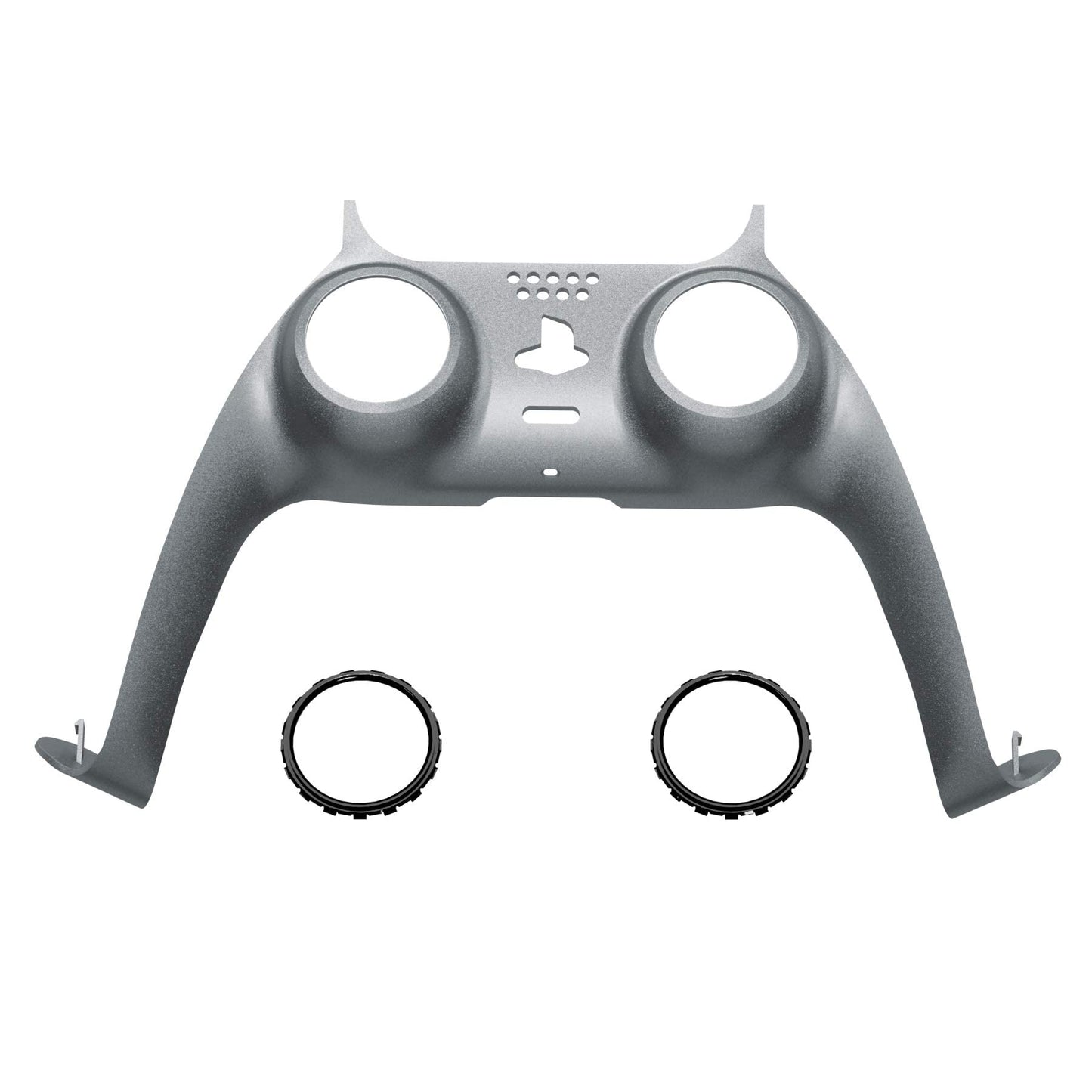 eXtremeRate Metallic Steel Gray Decorative Trim Shell Compatible with p s 5 Controller, DIY Replacement Clip Shell, Custom Plates Cover Compatible