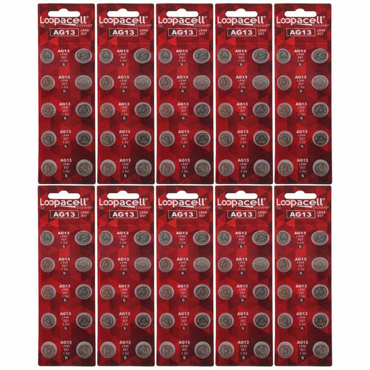 100 Pack LOOPACELL LR44 AG13 357 L1154 A76 Button-Cell Batteries