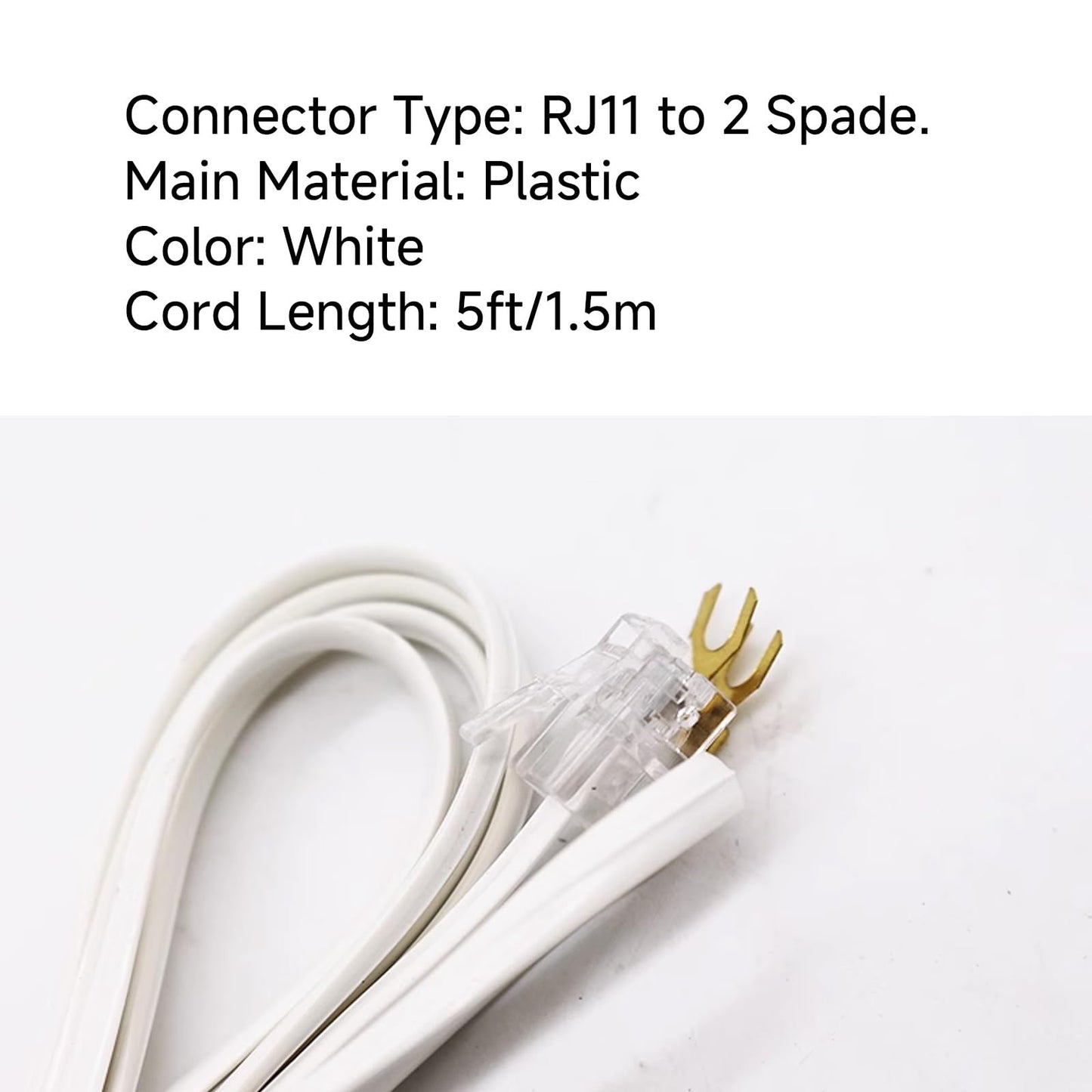 OLIREXD 2PCS Telephone Extension Cable Cord Connector, RJ11 6P2C Telephone landline Extension Cord Cable Cord with Standard RJ11 6P2C Plug with 2
