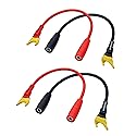 KOOKFJLLZ Gold Plated Speaker Wire Adapters - Spade to Banana Plug Connectors, 8-Inch Audio Cables, 4-Pack